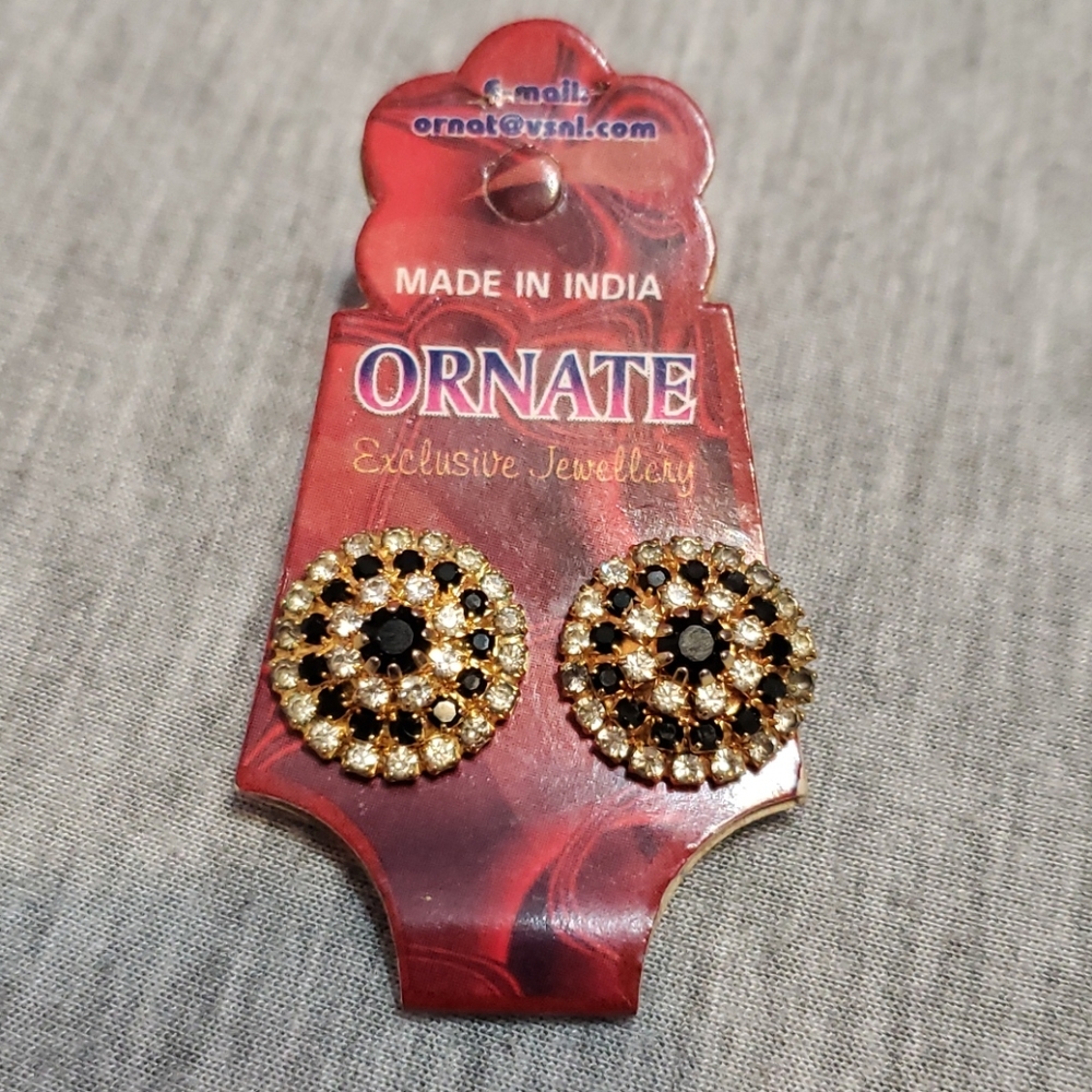 🔴 🆓️ FREE* Rhinestone Oversized Round Stud Earrings 🔴